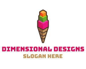 Cube Ice Cream logo design