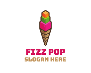 Cube Ice Cream logo design