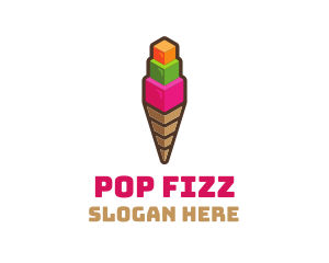 Cube Ice Cream logo design