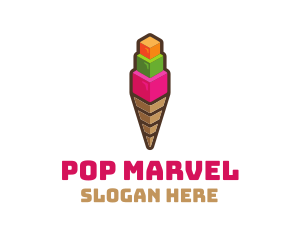 Cube Ice Cream logo design