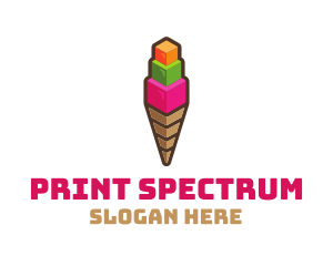 Cube Ice Cream logo design