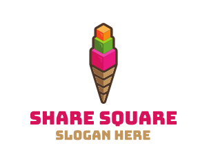 Cube Ice Cream logo design