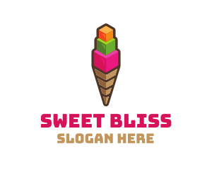 Cube Ice Cream logo design