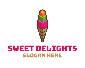 Cube Ice Cream logo design