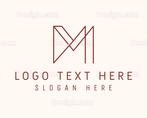 Modern Geometric Letter M Logo