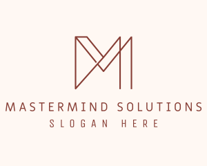 Modern Geometric Letter M logo design