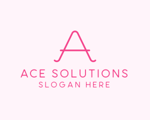 Pink Fashion Letter A logo design