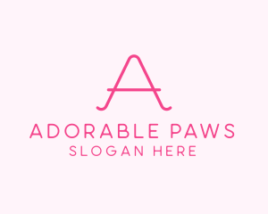 Pink Fashion Letter A logo design