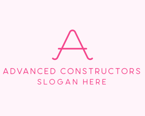 Pink Fashion Letter A logo design