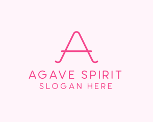 Pink Fashion Letter A logo design