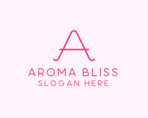 Pink Fashion Letter A logo design