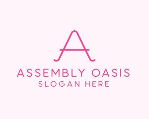 Pink Fashion Letter A logo design