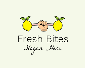 Fitness Lemon Dumbbell logo design