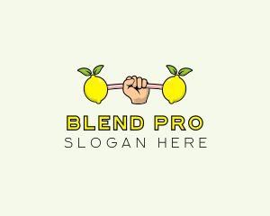 Gym Lemon Dumbbell logo design