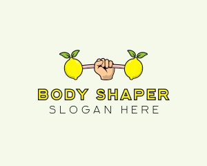 Gym Lemon Dumbbell logo design