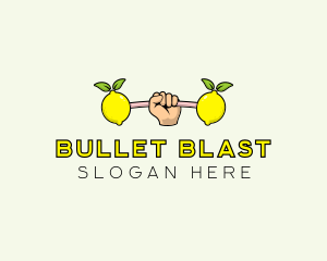 Gym Lemon Dumbbell logo design