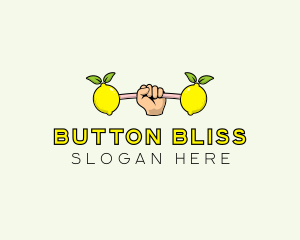 Gym Lemon Dumbbell logo design