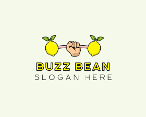 Gym Lemon Dumbbell logo design