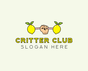 Gym Lemon Dumbbell logo design