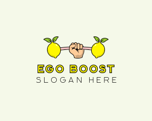 Gym Lemon Dumbbell logo design