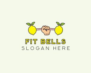 Fitness Lemon Dumbbell logo design