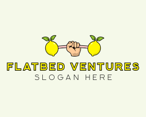 Gym Lemon Dumbbell logo design