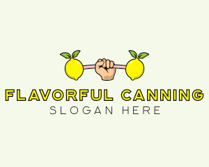 Gym Lemon Dumbbell logo design