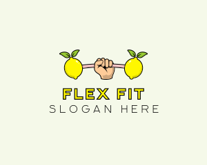 Fitness Lemon Dumbbell logo design