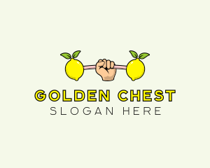 Fitness Lemon Dumbbell logo design