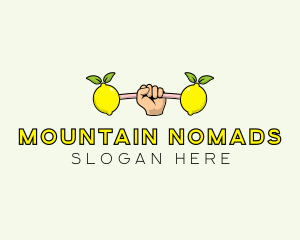 Gym Lemon Dumbbell logo design