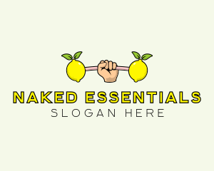 Gym Lemon Dumbbell logo design