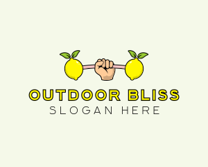 Gym Lemon Dumbbell logo design