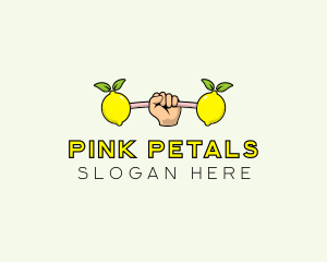 Gym Lemon Dumbbell logo design