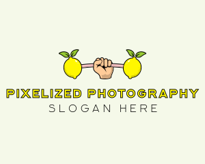 Gym Lemon Dumbbell logo design