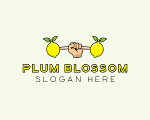 Gym Lemon Dumbbell logo design