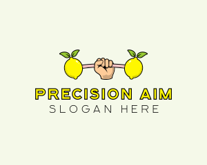 Fitness Lemon Dumbbell logo design