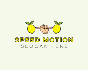 Gym Lemon Dumbbell logo design