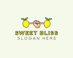 Gym Lemon Dumbbell logo design