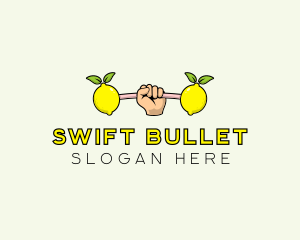 Gym Lemon Dumbbell logo design