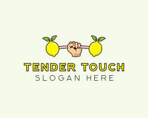 Gym Lemon Dumbbell logo design