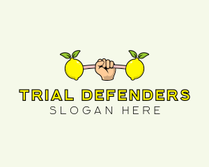 Gym Lemon Dumbbell logo design