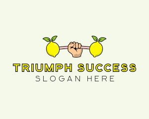 Gym Lemon Dumbbell logo design