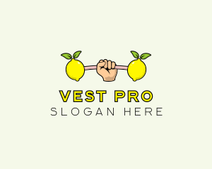 Gym Lemon Dumbbell logo design