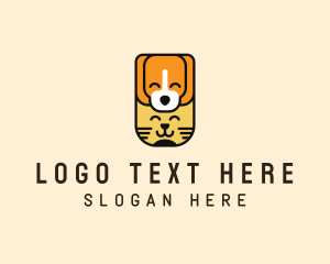 Cute Cartoon Dog Cat Logo