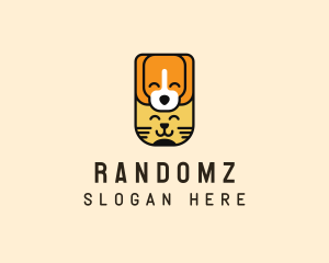 Cute Cartoon Dog Cat logo