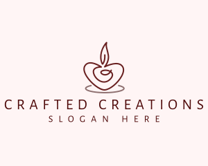 Candle Heart Decor logo design