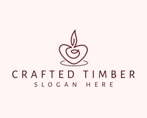 Candle Heart Decor logo design