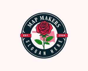 Oklahoma Rose Flower logo design