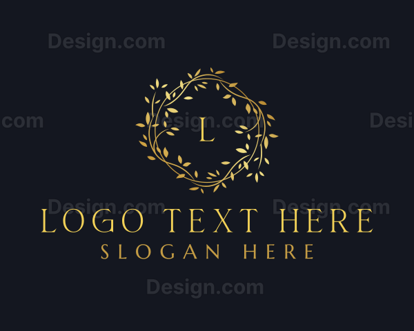 Golden Boutique Wreath Logo