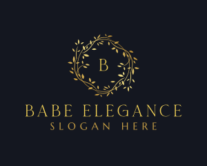 Golden Boutique Wreath logo design